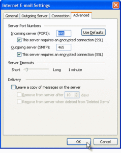 Outlook gmail servers