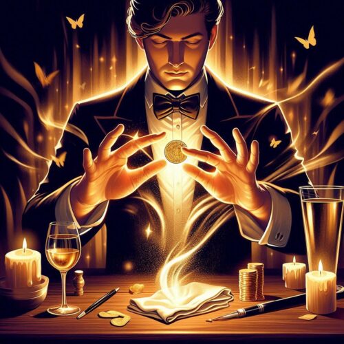 Magic Tricks with Samuel Golden Flash of Light Mastering the Handkerchief-to-Gold Coin Illusion