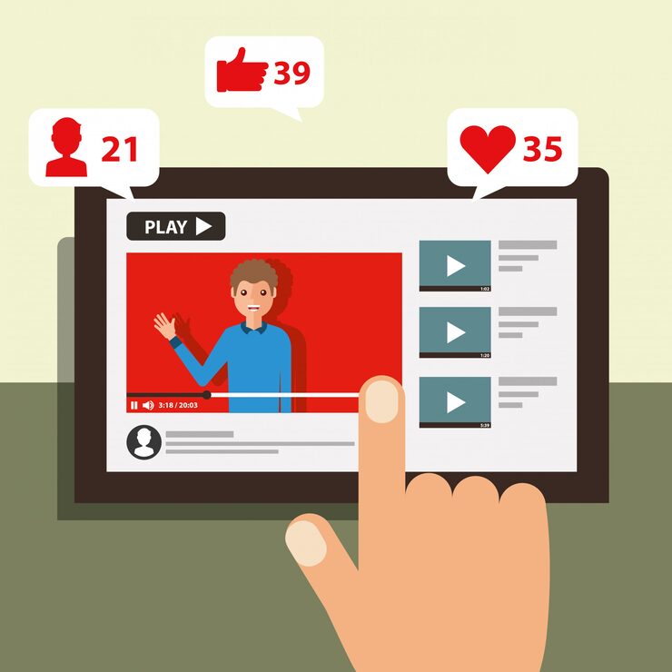 hand touching screen mobile blogger man video viral content 24908 50551