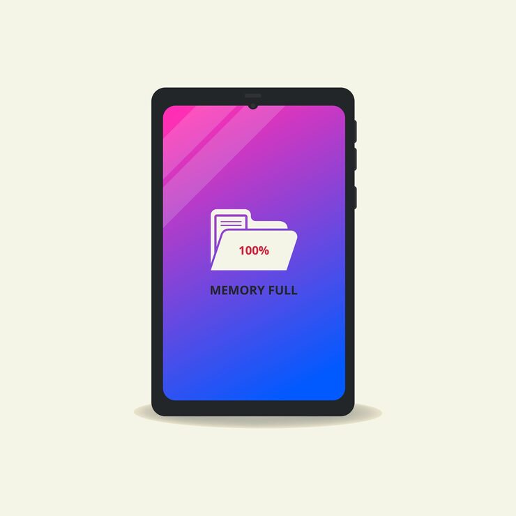 phone memory full storage space file is full design vector illustration 620585 1217