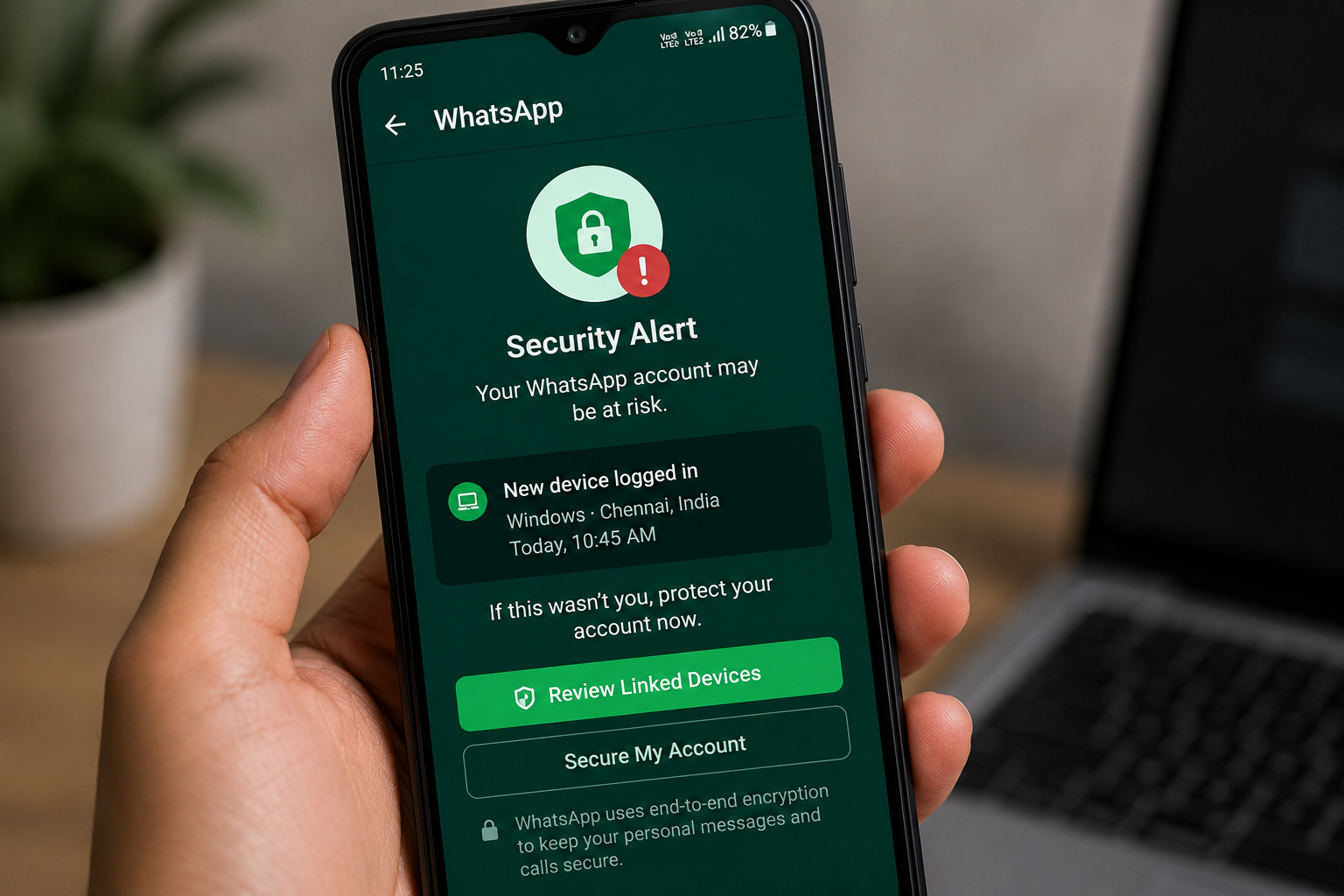Smartphone showing suspicious activity that may indicate hacking