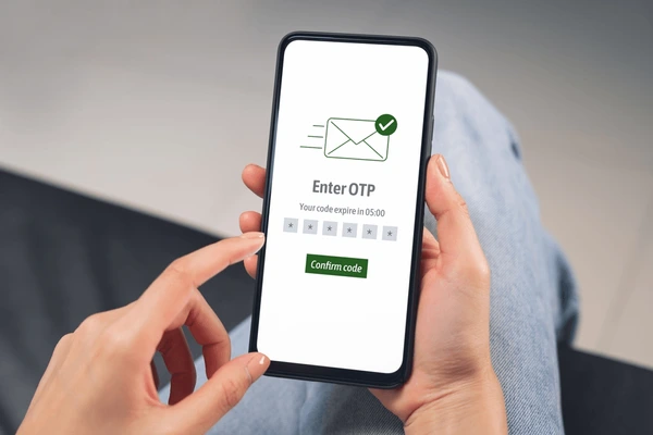 Mobile phone waiting for OTP verification message