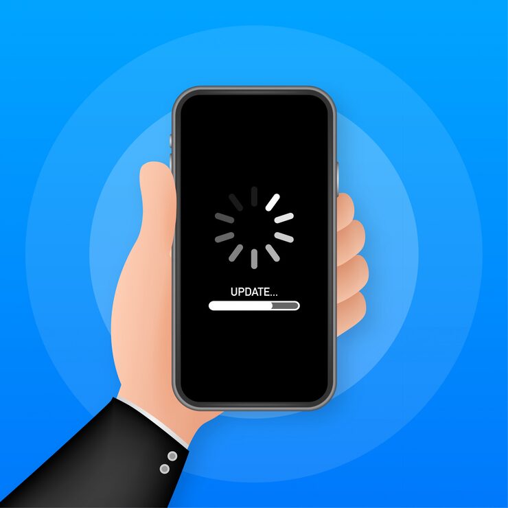 system software update data update synchronize with progress bar screen stock illustration 100456 1615