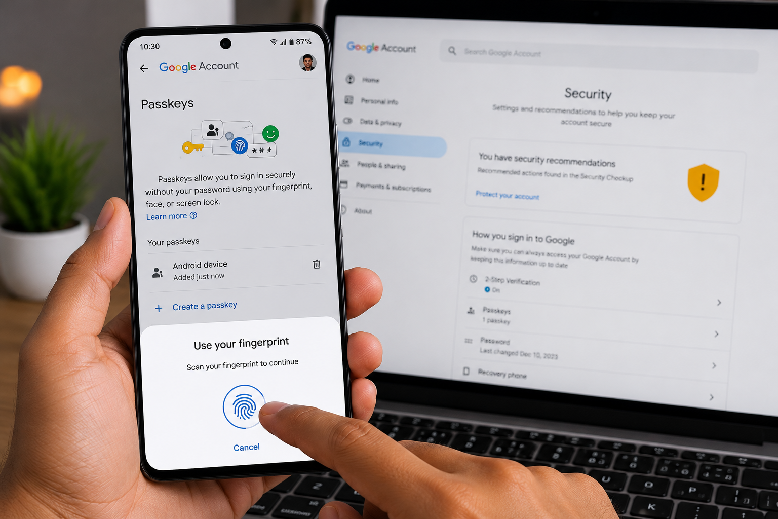 How to Enable Passkeys in Google Account
