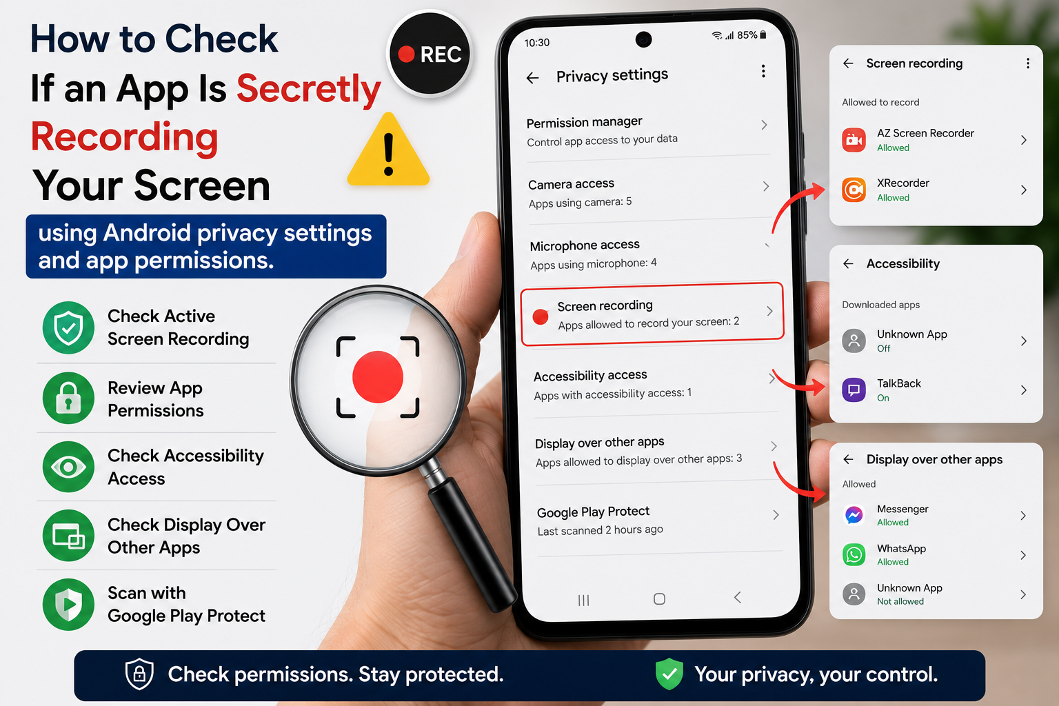How to Check If an App Is Secretly Recording Your Screen